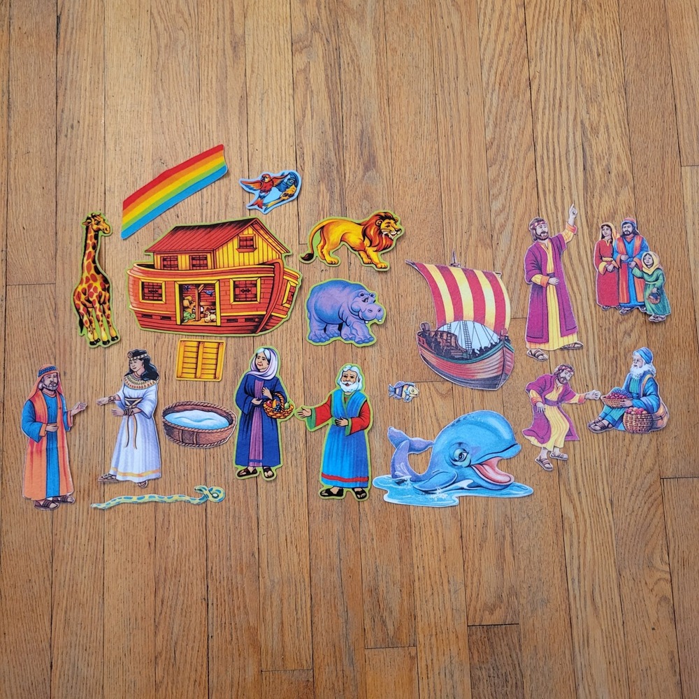 Bible Story Flannel Felt Set Noahs Ark 20 Piece Jonah Sunday School Teacher Gift